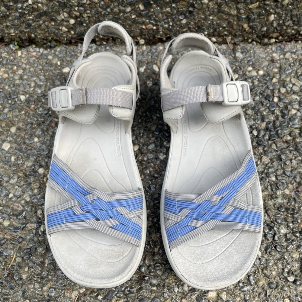 KEEN Terradora II Strappy Sandals Womens 8 EU 38.5 Grey Hydrangea Blue Hiking
